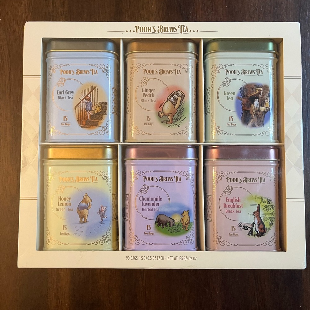 Pooh's Brews Tea Gift Set - Assorted Flavors (6 Tins)